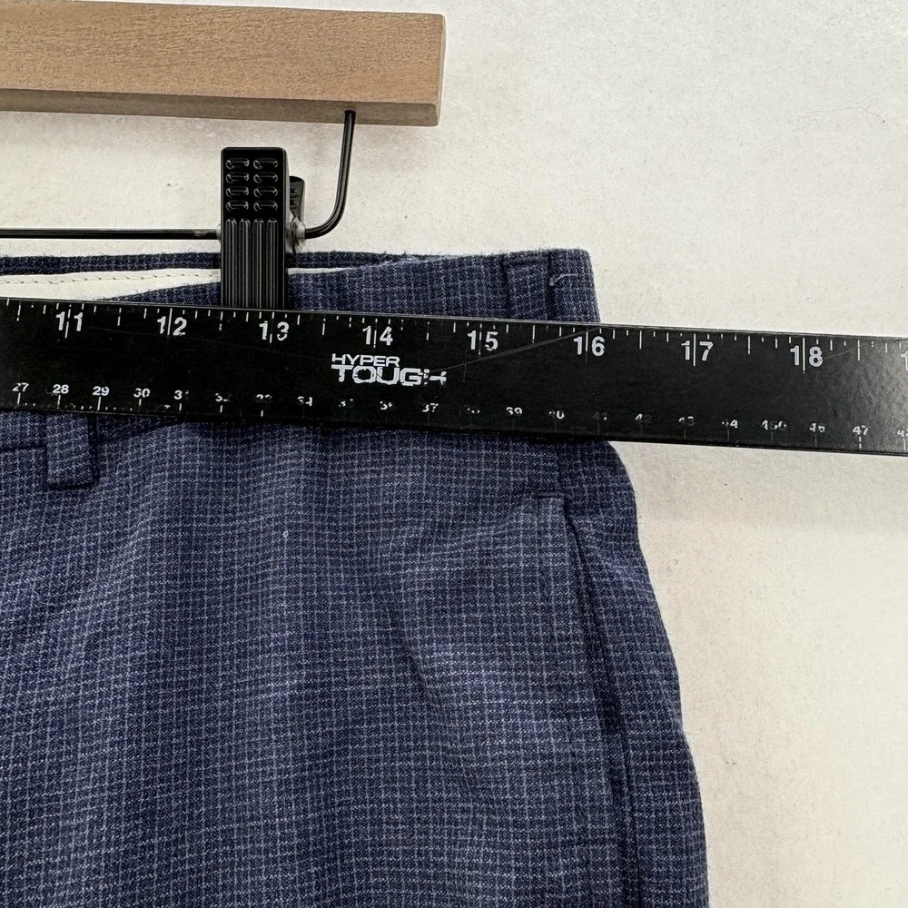 Brooks Brothers Regent Fit Dress Pants Mens 34x32 Blue Wool Stretch Check Tweed